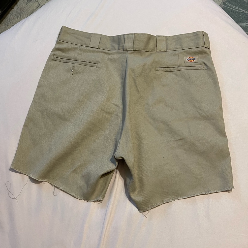 Dickies Tan Flat Front cut off Shorts - Picture 2 of 5